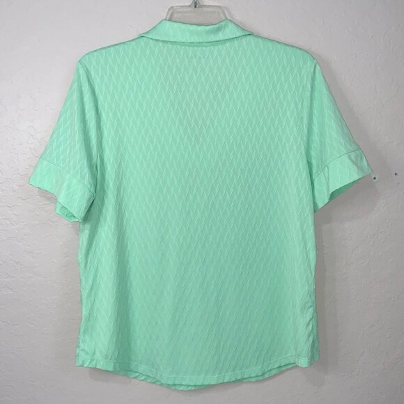 Coral Bay Energy Polo Womens Large Spring  Green Argyle Diamond Texture Pocket - Picture 3 of 9